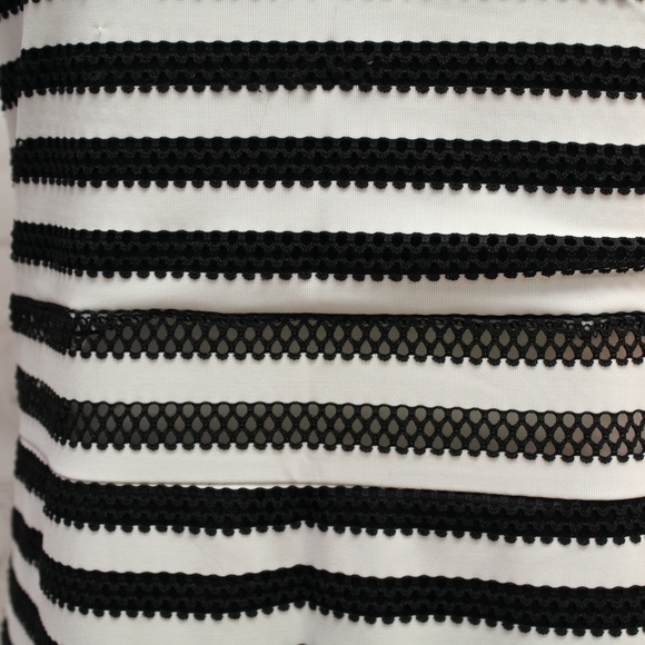 Sleeveless Black and White Striped Dress - Picture 3 of 6
